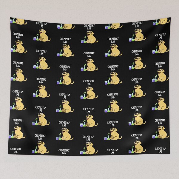 Item preview, Chemistry Lab Funny Labrador Dog Puns (Dark BG) designed and sold by punnybone.