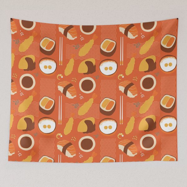 Item preview, Umami Symphony: A Dance of Omurice, Salmon, and Tempura Tote Bag designed and sold by cassdesignco.