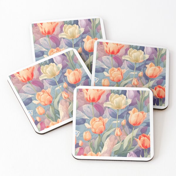 Item preview, Postal Watercolor Tulips Floral Pattern 2 designed and sold by Rae-SunshineArt.