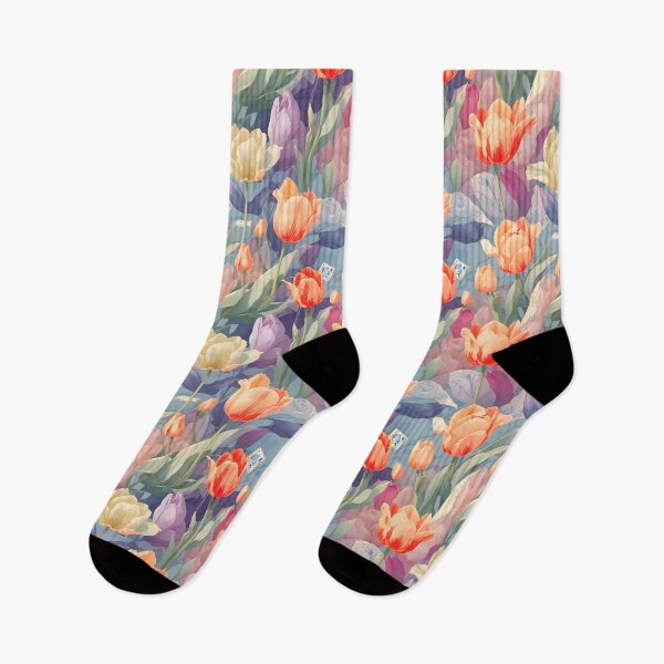 Item preview, Postal Watercolor Tulips Floral Pattern 2 designed and sold by Rae-SunshineArt.