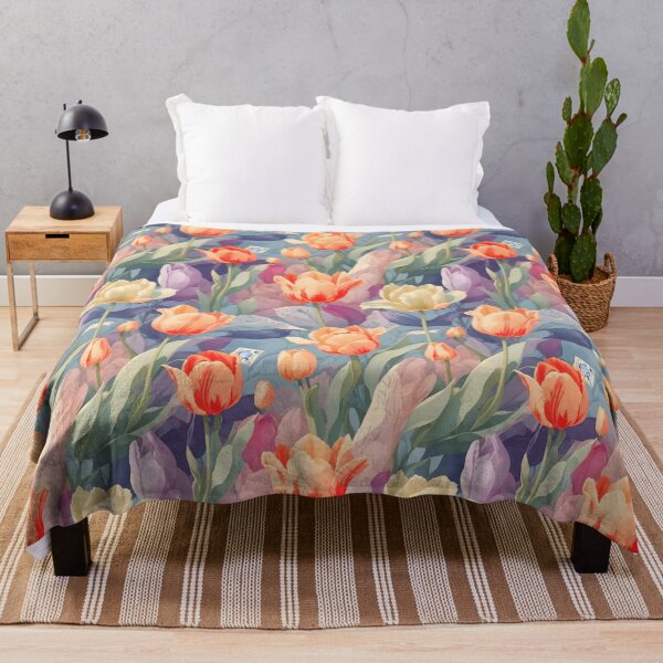 Item preview, Postal Watercolor Tulips Floral Pattern 2 designed and sold by Rae-SunshineArt.