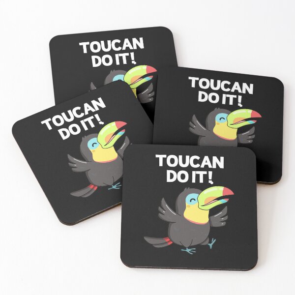 Item preview, Toucan Do It Funny Positive Bird Puns (Dark BG) designed and sold by punnybone.
