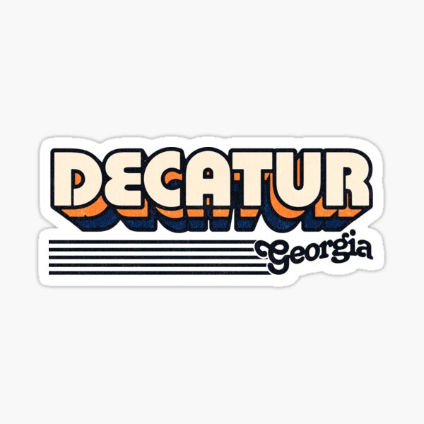 Decatur, Georgia | Retro Stripes Sticker