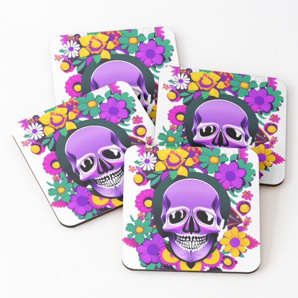 Item preview,   skull surrounded by mexican ornamental elements , colors purple, and black designed and sold by aipaint.