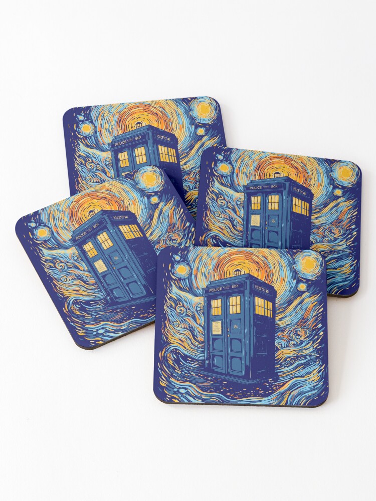 Thumbnail 1 of 5, Coasters (Set of 4), Starry blue box designed and sold by fredlevy-hadida.
