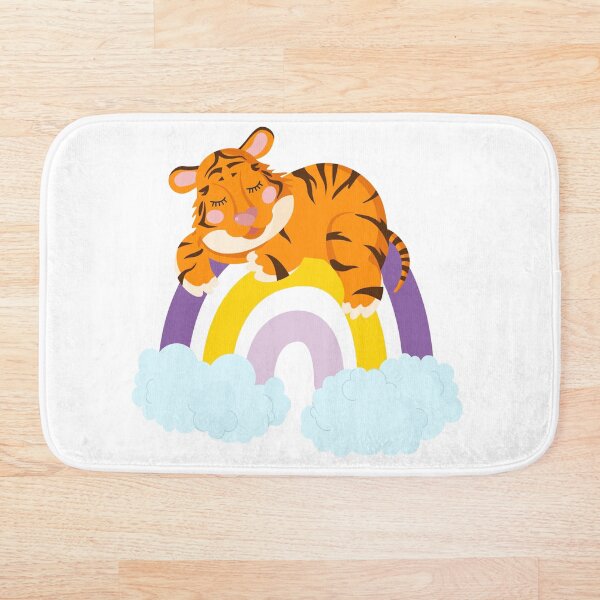 Aperçu de l'œuvre Tigre mignon dormant sur l'arc-en-ciel créée et vendue par Creativeanus.