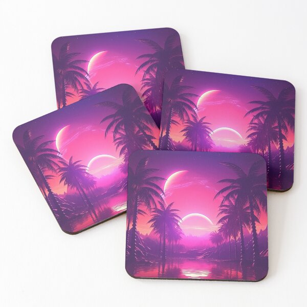 Item preview, Sunset Serenade: Tropical Synthwave Dreams designed and sold by Mullet Monkey.