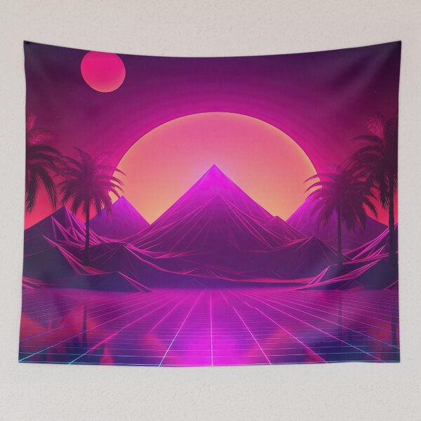 Item preview, Neon Sunset Oasis: Synthwave Vibes in Paradise designed and sold by Mullet Monkey.