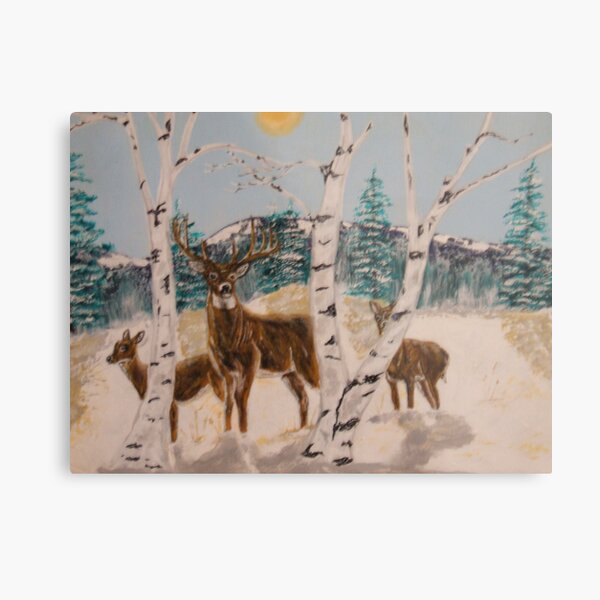 Morning Deer Metal Print