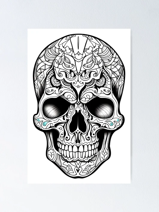 額縁 tatoo studio yamada IRON SKULL POSTER Tattoo studio poster template. skull with crossed tattoo