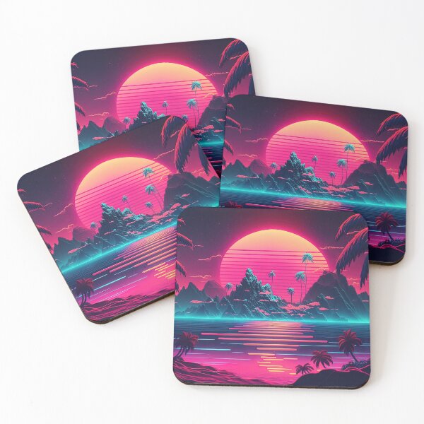 Item preview, Tropical Twilight: Synthwave Serenity at Sunset designed and sold by Mullet Monkey.