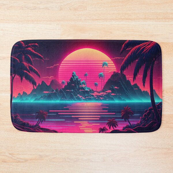 Item preview, Tropical Twilight: Synthwave Serenity at Sunset designed and sold by Mullet Monkey.