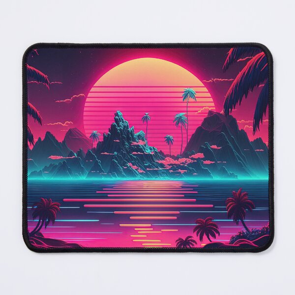 Item preview, Tropical Twilight: Synthwave Serenity at Sunset designed and sold by Mullet Monkey.