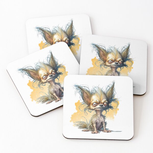 Item preview, Sitting Funny Fluffy Chihuahua, Little Funny Crazy Dog designed and sold by MoonFoxDesign.