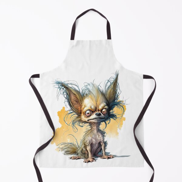 Item preview, Sitting Funny Fluffy Chihuahua, Little Funny Crazy Dog designed and sold by MoonFoxDesign.