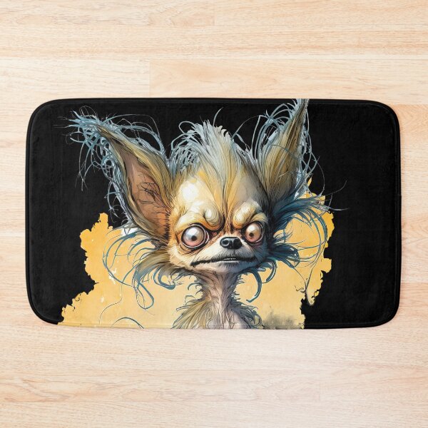Item preview, Sitting Funny Fluffy Chihuahua, Little Funny Crazy Dog designed and sold by MoonFoxDesign.