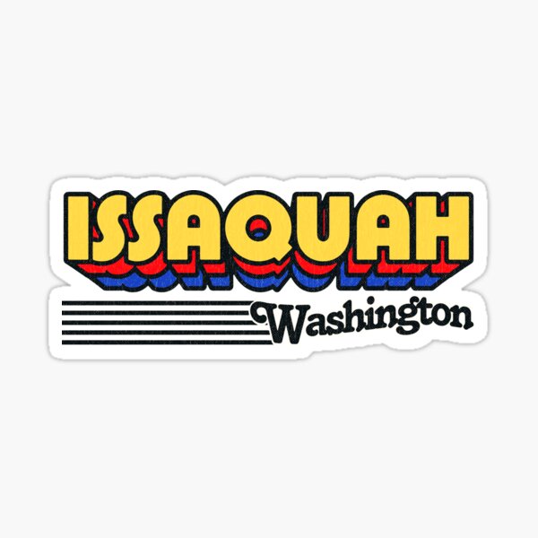 Aperçu de l'œuvre Issaquah, Washington | Rayures rétro créée et vendue par retroready.