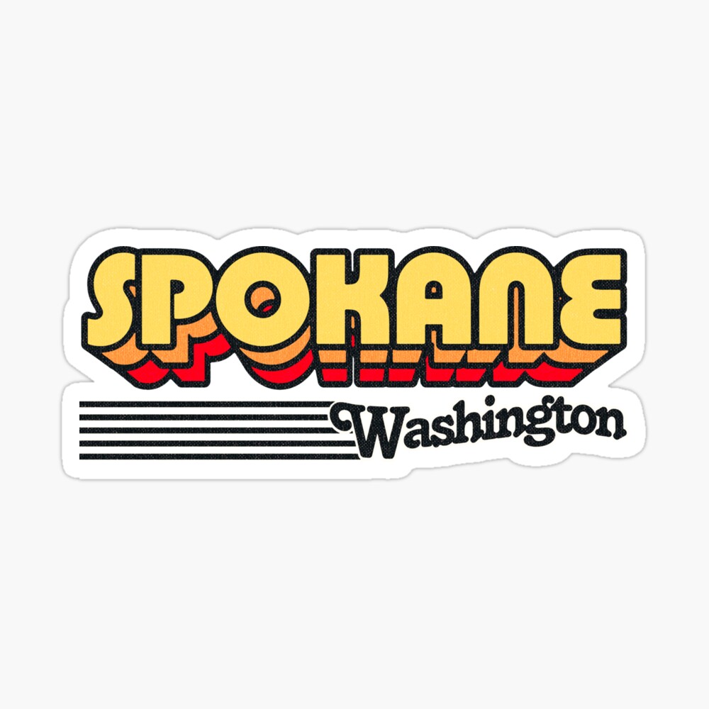 Spokane, Washington | Retro Stripes Sticker