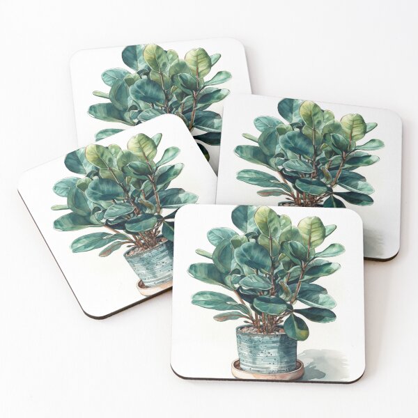 Item preview, Rustic potted rubber tree plant designed and sold by PaperieJennifer.