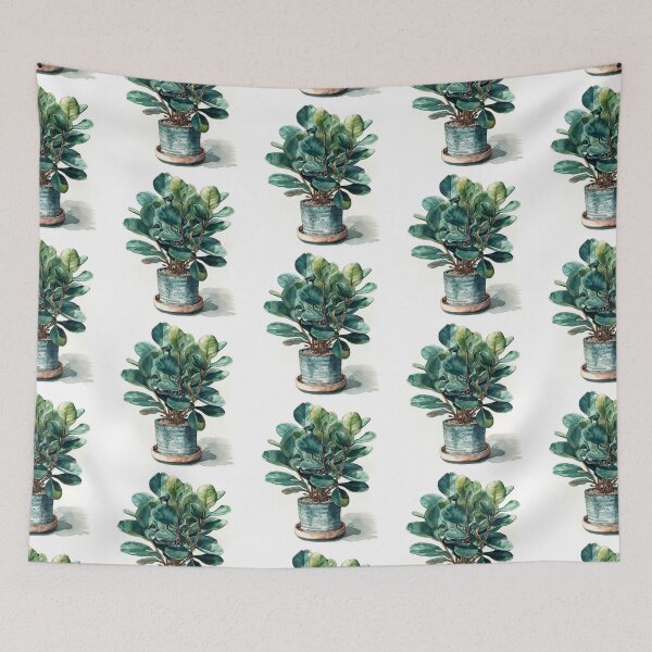 Item preview, Rustic potted rubber tree plant designed and sold by PaperieJennifer.