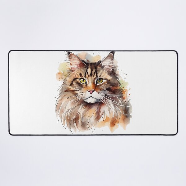 Item preview, Norwegian Forest Cat Watercolor Painted Art Print for Home Decor - By an Artist, Realistic Detail, Eye-Catching Gift for designed and sold by DooodleGod.