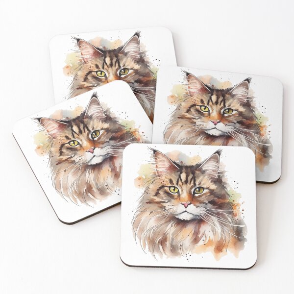Item preview, Norwegian Forest Cat Watercolor Painted Art Print for Home Decor - By an Artist, Realistic Detail, Eye-Catching Gift for designed and sold by DooodleGod.