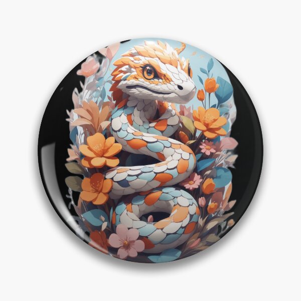 Item preview, Vivid Snake and Fantasy Flowers: A Psychedelic and Colorful for Snake Lovers and Flower Power Fans designed and sold by zoughlal.