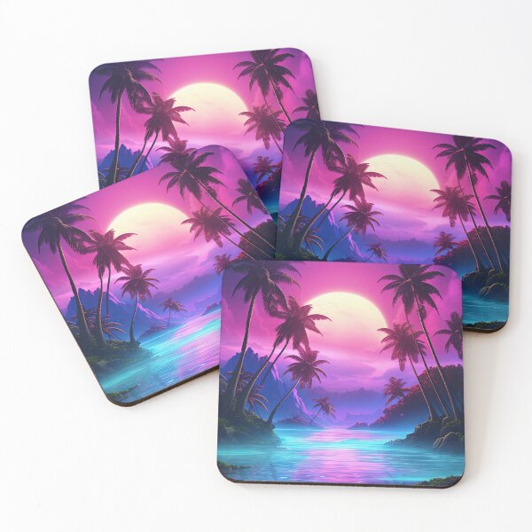 Item preview, Sunset Palms: Retrofuturistic Synthwave Paradise designed and sold by Mullet Monkey.