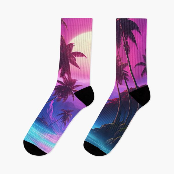Item preview, Sunset Palms: Retrofuturistic Synthwave Paradise designed and sold by Mullet Monkey.