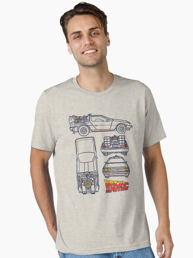 T-shirt Delorean Retour Vers Le Futur, Design Graphique Vintage