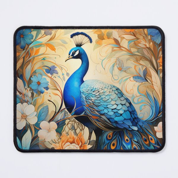 Item preview, Blue Peacock Surrounded by Flowers - Exquisite Nature's Beauty designed and sold by Design Den.