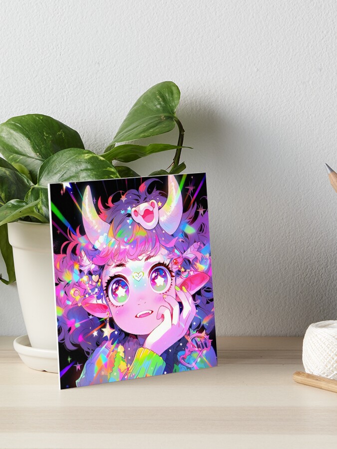 Kawaii Pink and Blue Lolita Fashion Anime Girl Art Board Print for Sale by  bubblegoth
