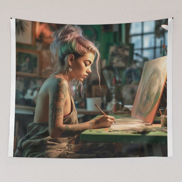 Item preview, the artist in her studio designed and sold by Rafael-Wong.