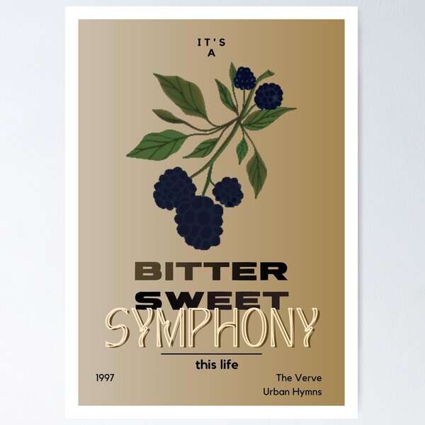 Bittersweet Symphony the Verve Song Lyrics Poster 