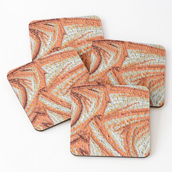 Item preview, Abstract Mosaic in Happy Orange Brown and Yellow Ribbons designed and sold by Georgia Mizuleva.