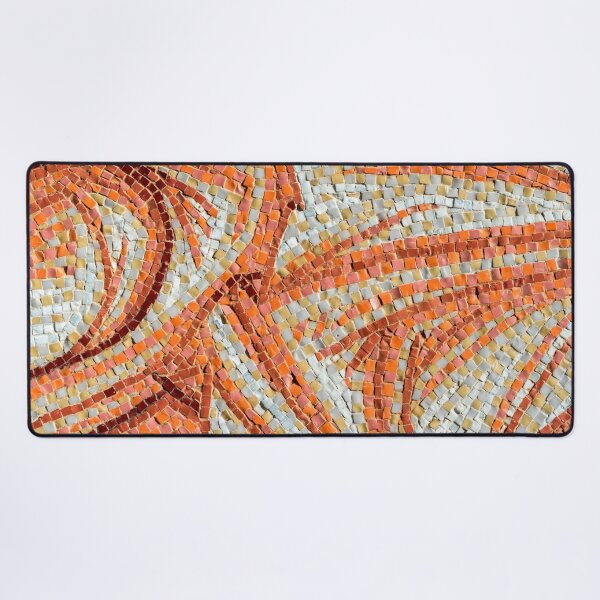 Item preview, Abstract Mosaic in Happy Orange Brown and Yellow Ribbons designed and sold by Georgia Mizuleva.