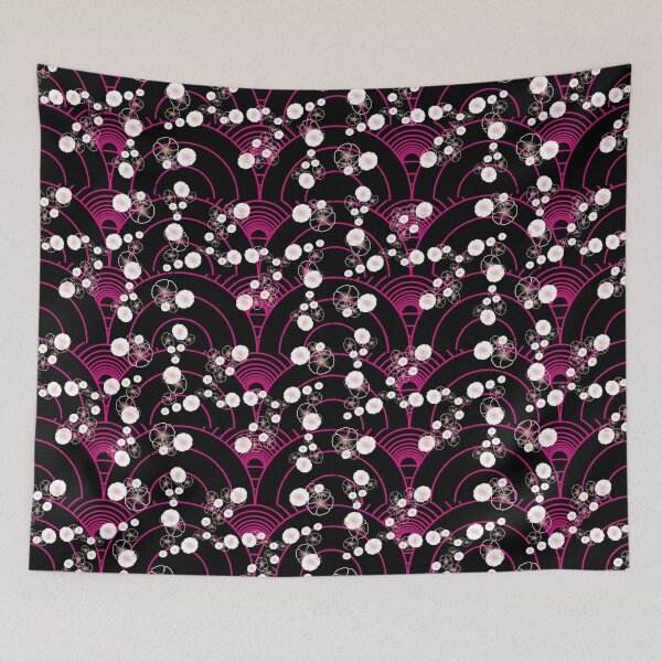 Item preview, Japanese Wave and Cherry Blossoms designed and sold by mamahellfire31.