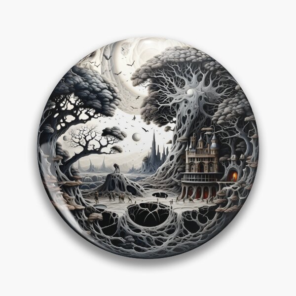 Item preview, Fantasy Zentangle Design in a Circle - Zentangle Tree Style Art designed and sold by AlanPhotoArt.