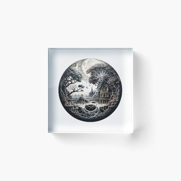Item preview, Fantasy Zentangle Design in a Circle - Zentangle Tree Style Art designed and sold by AlanPhotoArt.