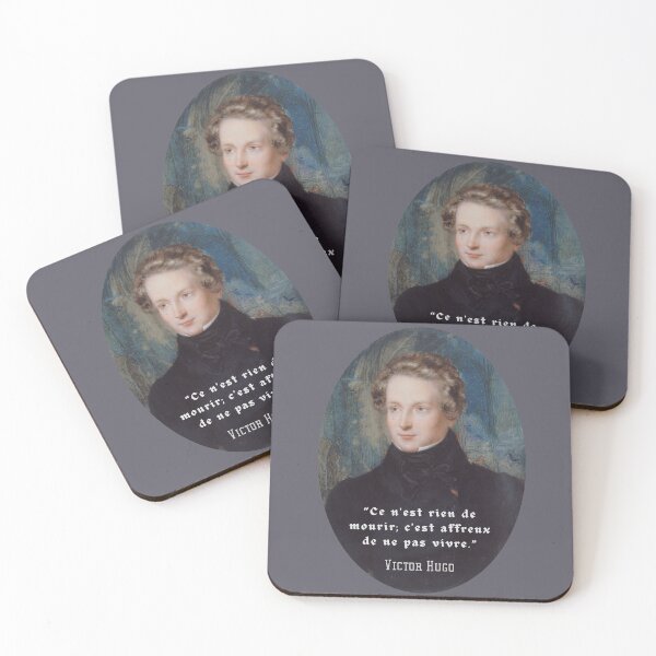 Item preview, Victor Hugo portrait and  quote: Ce n'est rien de mourir, C'est affreux de ne pas vivre. designed and sold by artbleed.