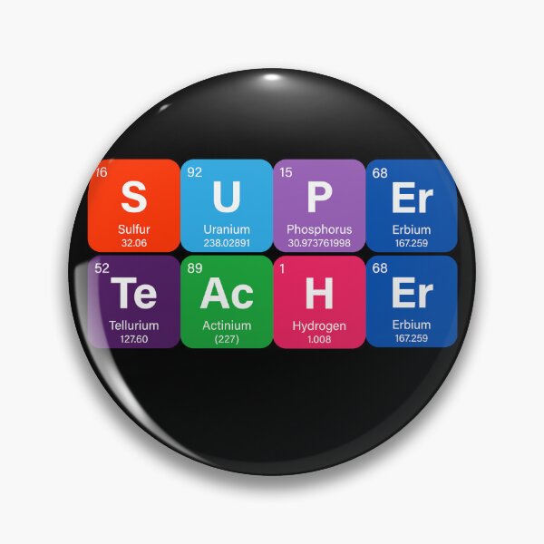 Item preview, Super Teacher Spelled out with Chemical Symbols designed and sold by petplushuman.