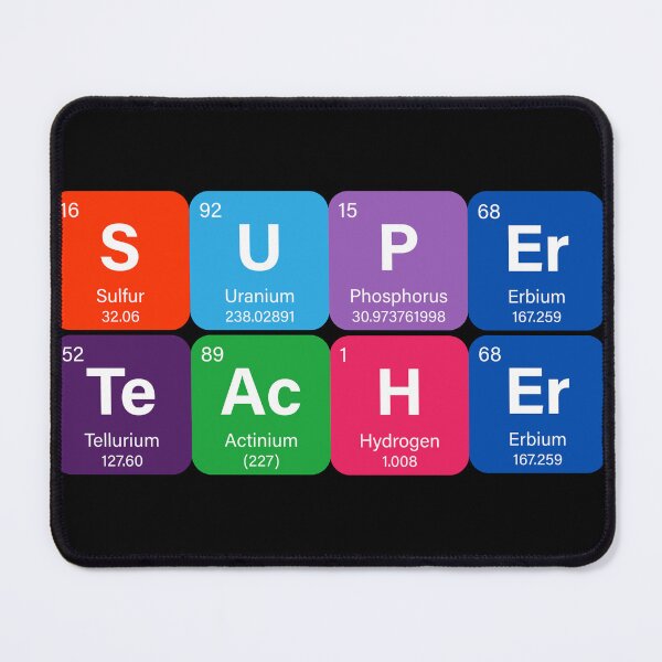 Item preview, Super Teacher Spelled out with Chemical Symbols designed and sold by petplushuman.