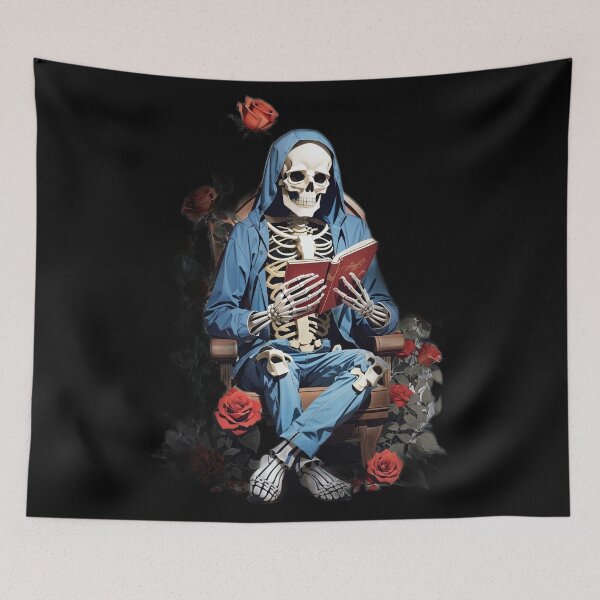Item preview, Skeleton Man and Roses: A Gothic and Floral for Book Lovers and Skeleton Fans designed and sold by zoughlal.