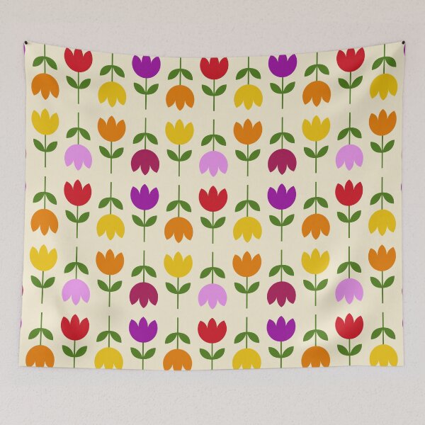Item preview, Scandinavian Style Colorful on Cream Flower Pattern designed and sold by NataliePaskell.