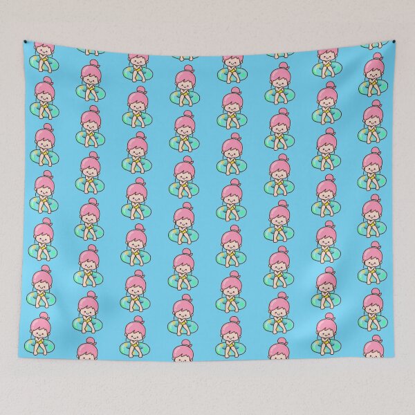 Item preview, Girl with swim ring in swimming pool designed and sold by nuchz.