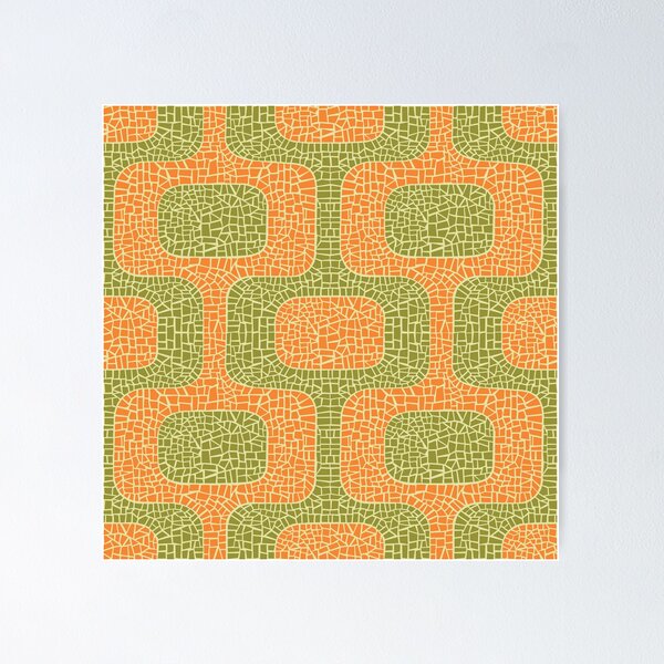 Item preview, Avocado Shag Midcentury Mosaic designed and sold by implexity.