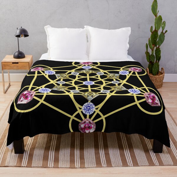 Item preview, Blue Red Yellow Gold Metatron Cube Gems Mandala Shapes Mania designed and sold by Shapes-Mania.