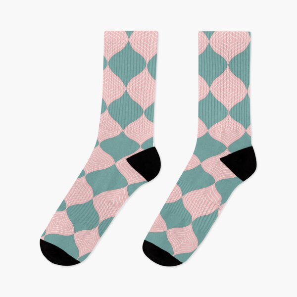 Item preview, Tranquil Ogee - Teal and Soft Pink Pattern designed and sold by Lubellebubble20.