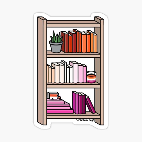 Item preview, Lesbian Pride Bookcase designed and sold by scrambledpegs.