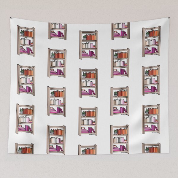 Item preview, Lesbian Pride Bookcase designed and sold by scrambledpegs.